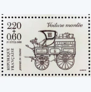Timbre français 1988 Journée du timbre Voiture montée YT 2526**