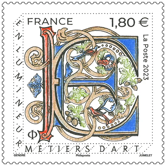 Timbre français 2023 Métiers d'art Enlumineur