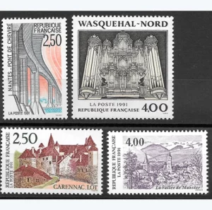 Série touristique 1991 Timbres YT 2704** à YT 2707**