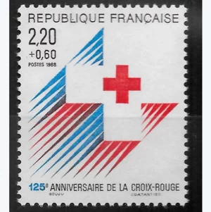 Timbre français 1988 125 ème anniversaire Croix Rouge YT 2555**