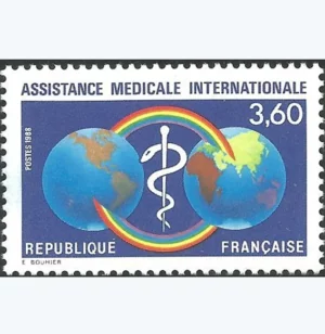 Timbre français 1988 Assistance médicale internationale YT 2535**