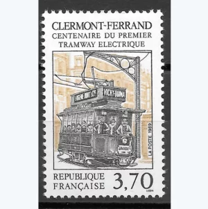 Timbre français 1989 1er Tramway électrique Clermont Ferrand YT 2608**