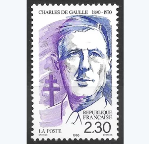 Timbre français 1989 Général de Gaulle YT 2634**