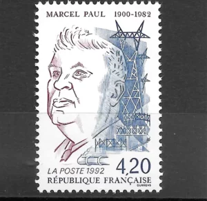 Timbre français 1992 Marcel Paul YT 2777**