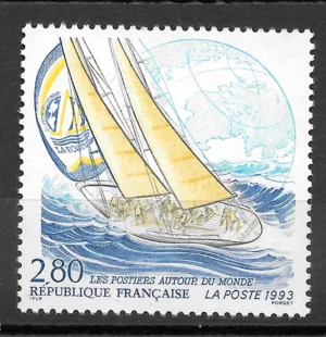 Timbre français 1993 Bateau La Poste YT 2831**