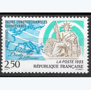 Timbre français 1993 Cours constitutionnelles européennes YT N°2808**