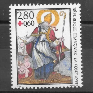 Timbre français 1993 Saint Nicolas Croix rouge YT N°2853**