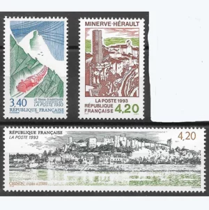 Timbres français 1993 Série touristique YT 2816** à YT 2818**