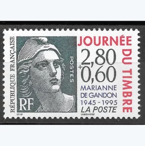 Timbre français 1995 Cinquantenaire Marianne Gandon YT 2933**