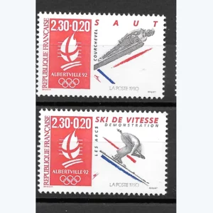 Timbres français 1990 JO Albertville 92 YT 2674 et 2675**