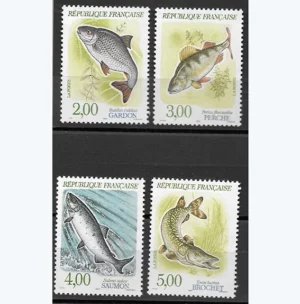 Timbres français 1990 Série Nature Poissons YT 2663** à YT 2666**