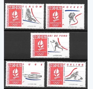 Timbres français 1991 JO Albertville 92 YT 2676 et 2680**