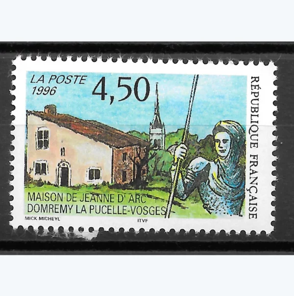 Timbre français 1996 Jeanne d'Arc Domrémy la Pucelle YT 3002**