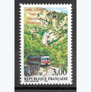 Timbre français 1996 Train Ajaccio Vizzanova YT 3017**