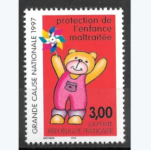 Timbre français 1997 Protection Enfance YT 3124**