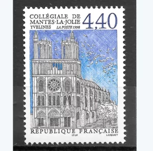 Timbre français 1998 Collégiale Mantes la Jolie YT 3180**