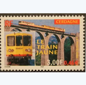 Timbre français 2000 Train jaune YT 3338**