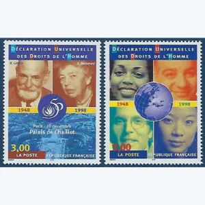 Timbres français 1998 Droits de l'Homme YT 3208** et YT 3209**