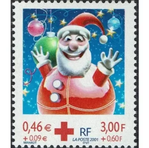 Timbre français 2001 Père Noël YT 3436**