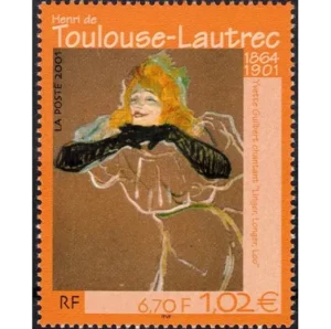 Timbre français 2001 Toulouse Lautrec YT3421**