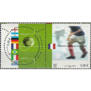 Timbre français 2002 Championnat monde football YT 3483** et YT 3484**