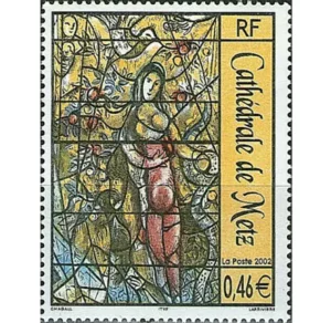 Timbre français 2002 Vitrail Chagall YT 3498**