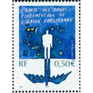 Timbre français 2003 Droits fondamentaux UE YT3555**