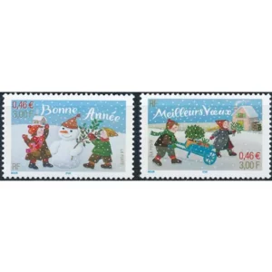 Timbres français 2001 Souhaits YT 3437 et YT 3438**