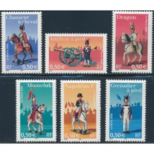 Timbres français 2004 Napoléon Garde YT3679** à 3684**