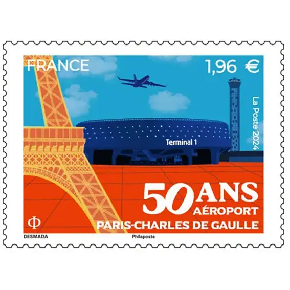 Timbre français 2024 Aéroport Charles de Gaulle