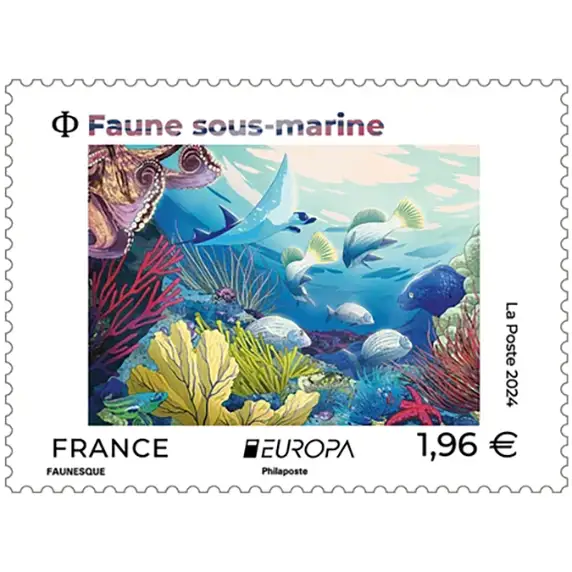 Timbre français 2024 Faune sous-marine