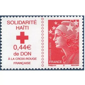 Timbre français 2010 Solidarité Haïti YT 4434**