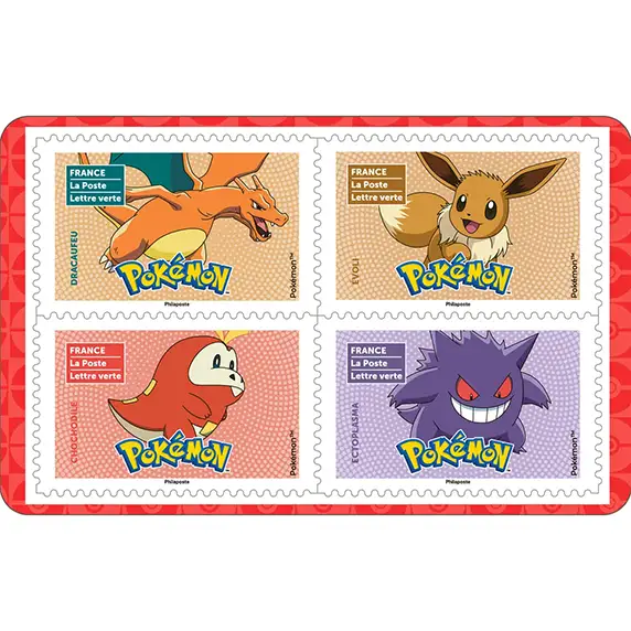 Carnet de 12 timbres Pokémon 2024