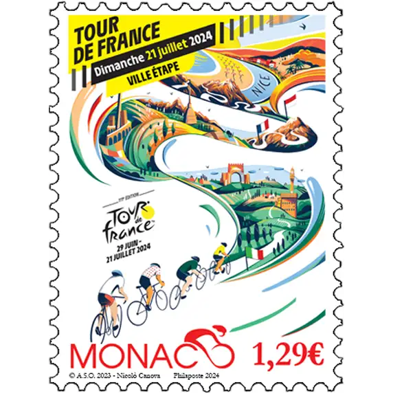 Timbre Monaco 2024 Tour de France 2024