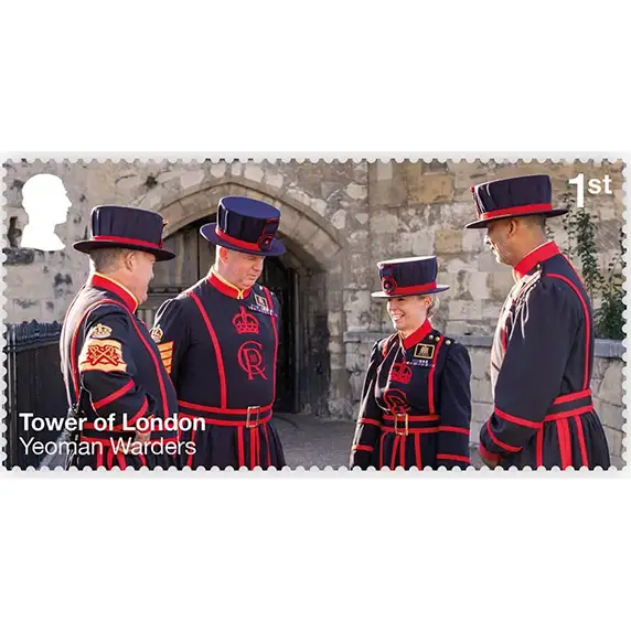 Timbre anglais 2024 Tour de Londres Yeoman Warders