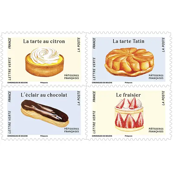 Timbres français 2024 Pâtisseries françaises