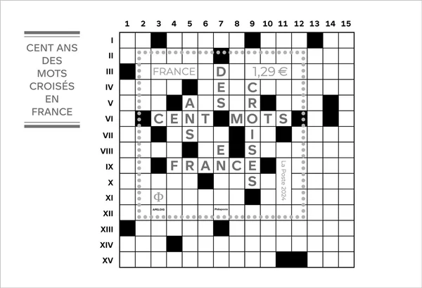 Timbre français 2024 Cent ans de mots croisés