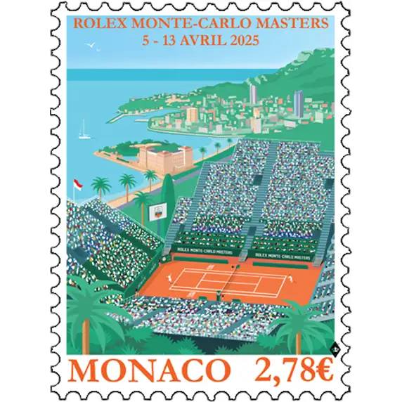 Timbre Monaco 2025 Tennis Masters Rolex Monte Carlo