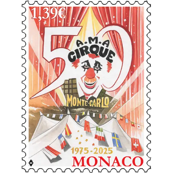 Timbre Monaco 2025 association Monaco amis du cirque