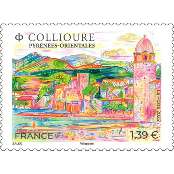 Timbre français 2025 Village de Collioure