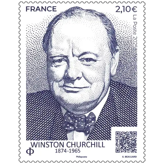 Timbre français 2025 Winston Churchill