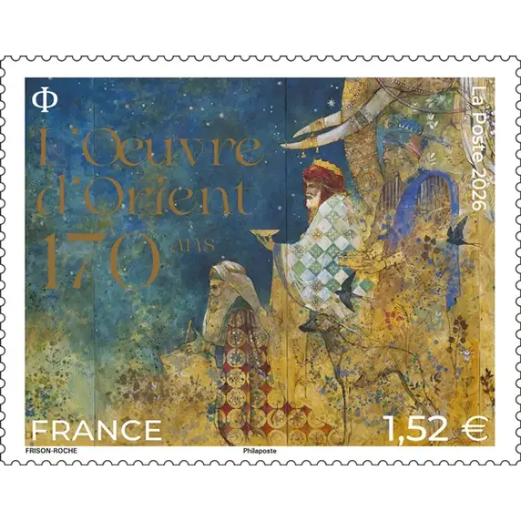 Timbre français 2026 170 ans de L&rsquo;Œuvre d&rsquo;Orient
