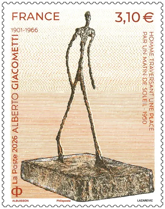 Timbre français 2026 Alberto Giacometti (1901-1966)