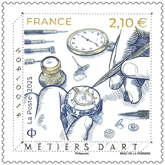 Timbre français 2026 Métiers d'Art Horloger