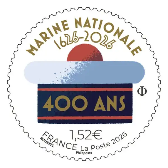 Timbre français 2026 400 ans Marine Nationale