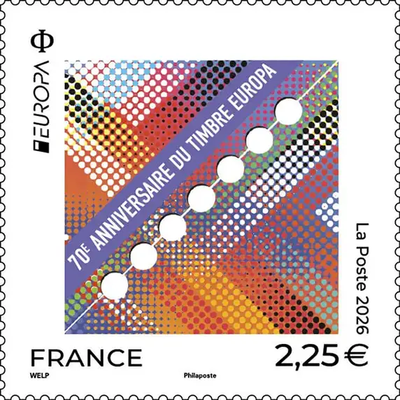Timbre français 2026 70 ème anniversaire du timbre Europa