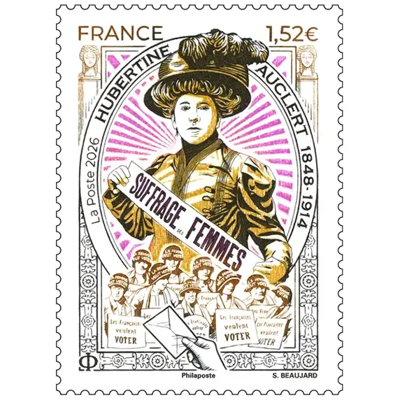 Timbre français 2026 Hubertine Auclert
